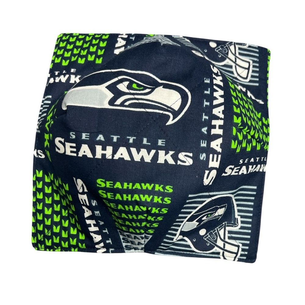 Seattle Seahawks Handcrafted Bowl Cozy Reversible NFL Bowl Holder Microwave Safe - Picture 11 of 12